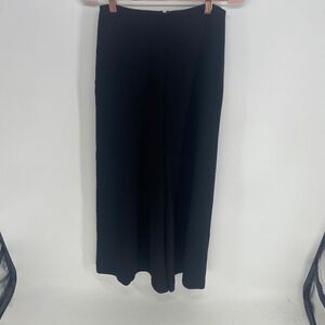 Yigal Azrouel Crepe Womens Jet Black New Wide Leg Trouser Pant 0